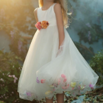 Flower Girl Dress With Netted Flowers