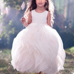 White Blooming Flower Girl Dress