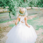 Flower Girl Dress With Lace Crisscross Straps