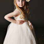 White Tulle Flower Girl Dress With Pink Sash