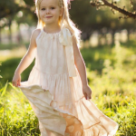 Pink Polka Dot Flower Girl Dress with Bow