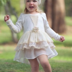 Short White Vintage Inspired Flower Girl Dress