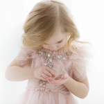 Pink Flower Girl Dress With Tulle And Stars