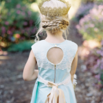 Baby Blue Flower Girl Dress With Cutout Back