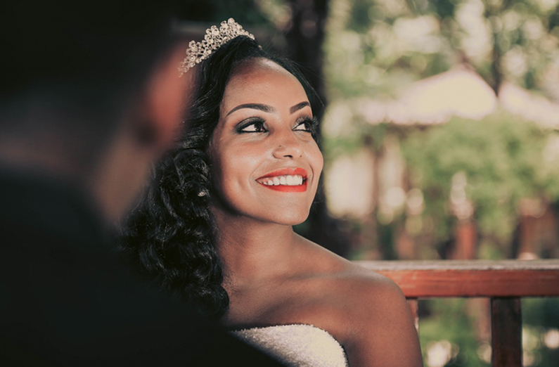 Wedding Makeup - Smiling Bride With Tiara
