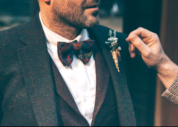 Best Man Speech - Man In Suit Bow Tie And Rustic Boutonniere