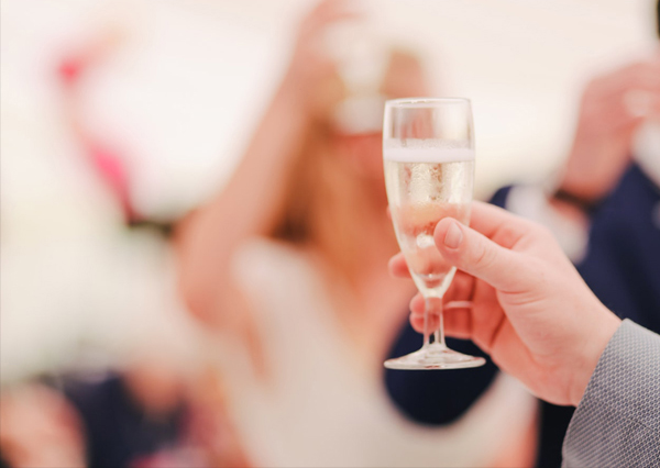 Best Man Speech - Toasting With Glass Of Champagne