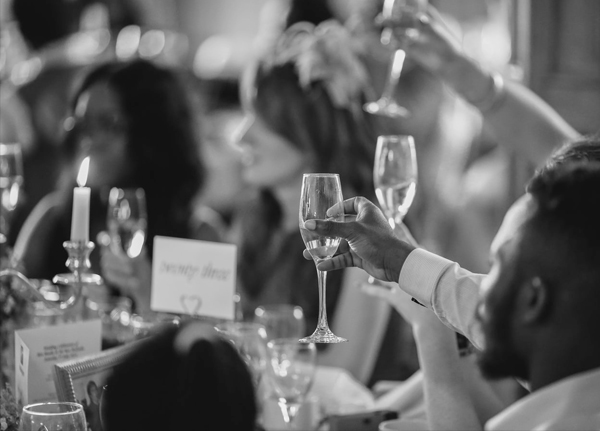 Best Man Speech - Wedding Guests Toasting