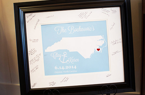 Wedding Guest Book Ideas - Framed Art Wedding Guest Book