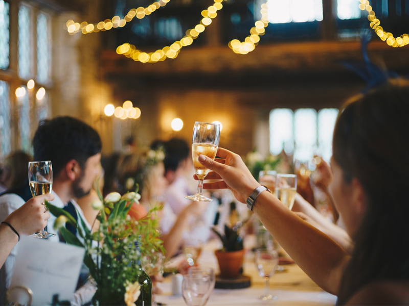 Best Man Speech - Guests At Reception Toasting