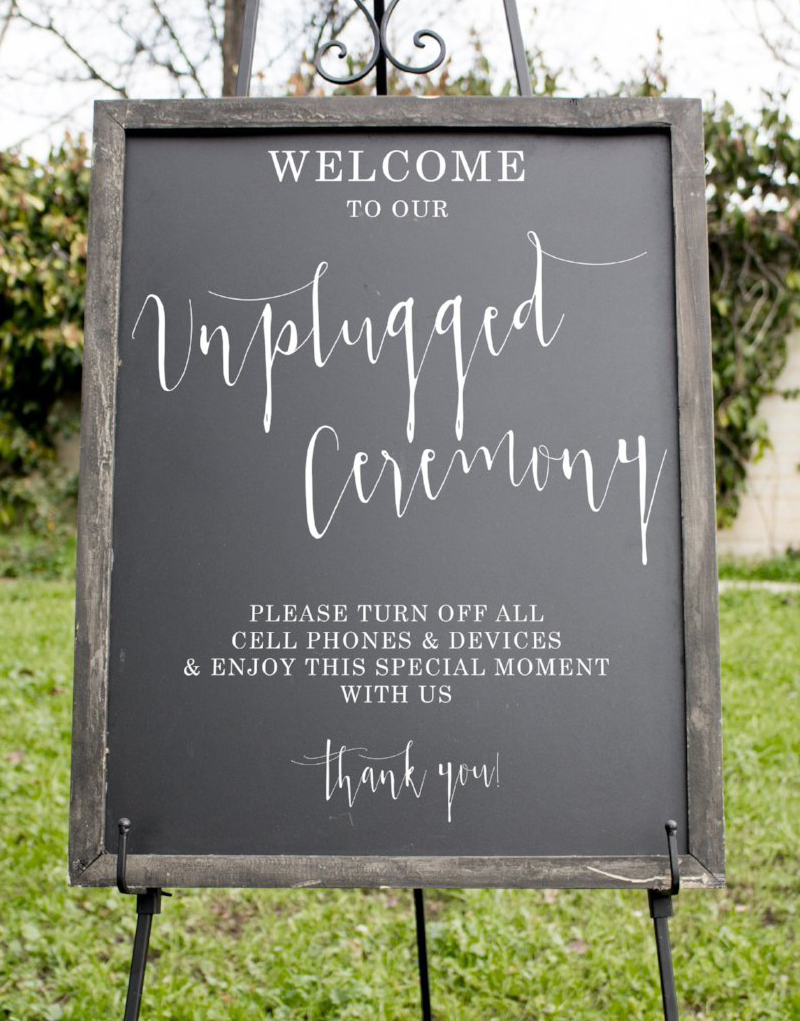 Wedding Signs - Chalkboard Unplugged Ceremony Sign