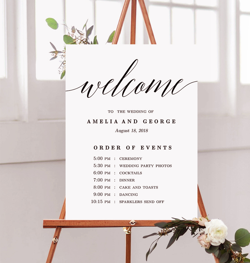 Wedding Signs - Welcome Wedding Sign With Program