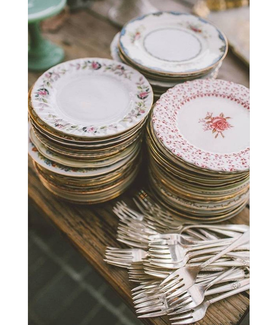 Granny Chic Wedding - Antique Floral Dishes